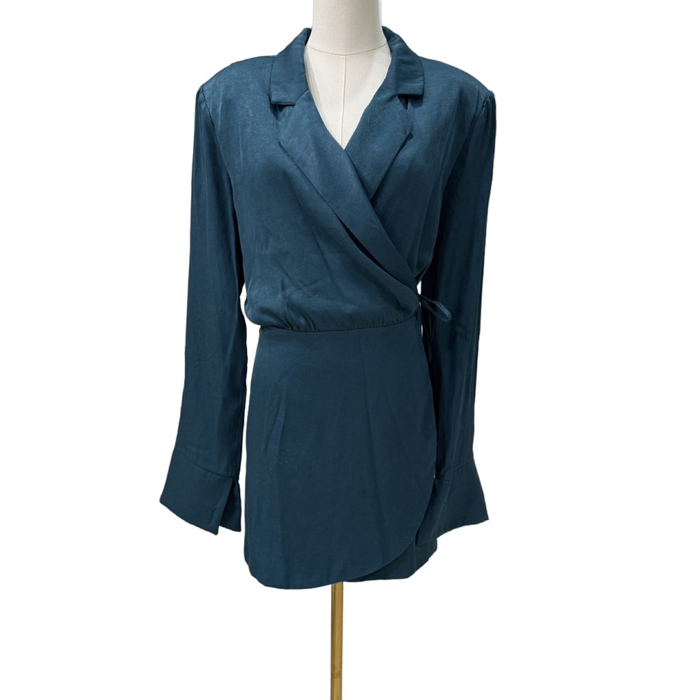 Fashion Nova Teal Wrap Dress | Size XL